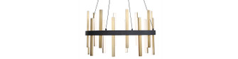 Harmonix LED Chandelier in Black & Aged Brass (281|PD87924BKAB)