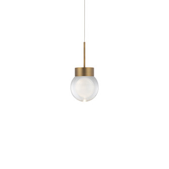 Double Bubble LED Mini Pendant in Aged Brass (281|PD82006AB)