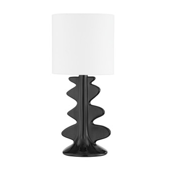 Liwa One Light Table Lamp in Aged Brass/Ceramic Gloss Black (428|HL684201AGBCGB)