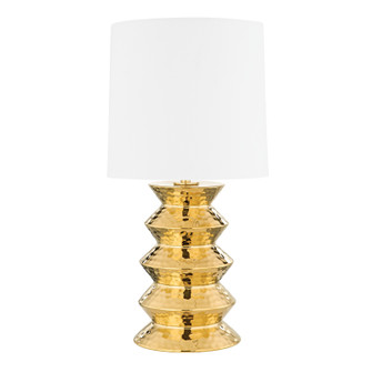 Zoe One Light Table Lamp in Aged Brass Ceramic Gold (428|HL617201BAGBCGD)