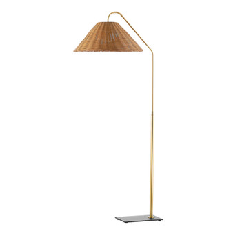 Lauren One Light Floor Lamp in Aged Brass/Textured Black Combo (428|HL599401AGBTBK)