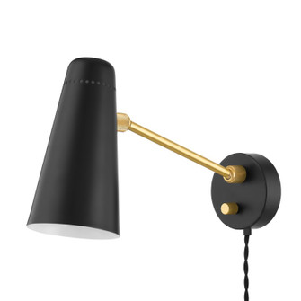 Alex One Light Wall Sconce in Aged Brass (428|HL598201AGBSBK)