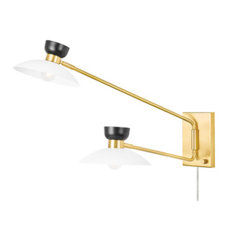 Whitley Two Light Wall Sconce in Aged Brass (428|HL481202AGB)