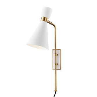 Willa One Light Wall Sconce in Aged Brass/Soft Off White (428|HL295101AGBWH)