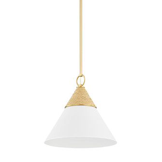 Mica One Light Pendant in Aged Brass (428|H709701SAGBTWH)