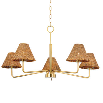 Issa Five Light Chandelier in Aged Brass (428|H704805AGB)