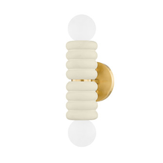 Bibi Two Light Wall Sconce in Aged Brass/Ceramic Antique Ivory (428|H691102AGBCAI)