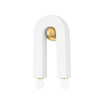 Roshani Two Light Wall Sconce in Aged Brass/Ceramic Raw Matte White (428|H685102AGBCMW)