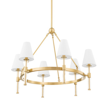 Janelle Six Light Chandelier in Aged Brass (428|H630806AGB)