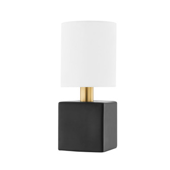 Joey One Light Wall Sconce in Aged Brass/Ceramic Satin Black (428|H627101AGBCSB)