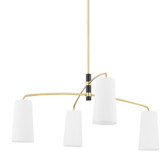 Evelyn Four Light Chandelier in Aged Brass/Soft Black (428|H612804AGBSBK)