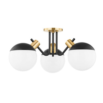 Miranda LED Semi Flush Mount in Aged Brass/Soft Black (428|H573603AGBSBK)