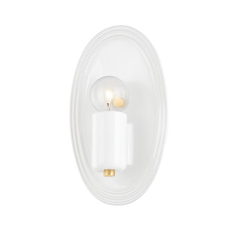 Joyce One Light Wall Sconce in Aged Brass/Ceramic Gloss White (428|H559101AGBCGW)