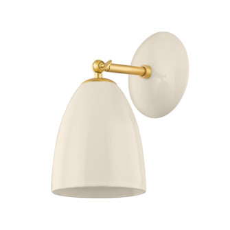 Kirsten One Light Wall Sconce in Aged Brass/Ceramic Cream (428|H558101AGBCCR)