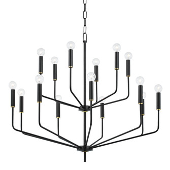 Bailey 15 Light Chandelier in Aged Brass (428|H516815AGBSBK)