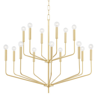 Bailey 15 Light Chandelier in Aged Brass (428|H516815AGB)