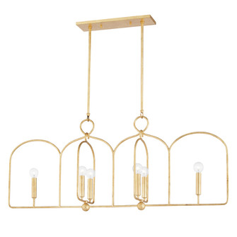 Mallory Six Light Linear in Gold Leaf (428|H512906GL)