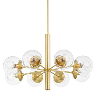 Meadow Eight Light Chandelier in Aged Brass (428|H503808AGB)