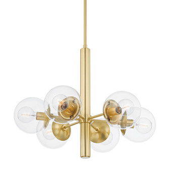 Meadow Six Light Chandelier in Aged Brass (428|H503806AGB)