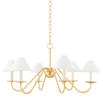 Lenore Six Light Chandelier in Aged Brass (428|H464806AGB)