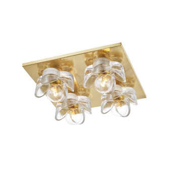 Shea Four Light Flush Mount in Aged Brass (428|H410504AGB)