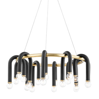 Whit 20 Light Chandelier in Aged Brass (428|H382820AGBBK)