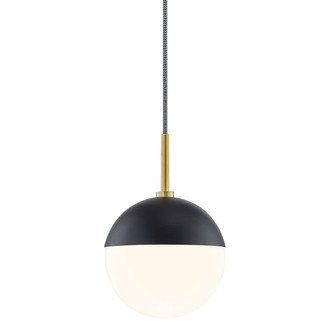 Renee One Light Pendant in Aged Brass/Black (428|H344701AGBBK)