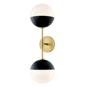 Renee Two Light Wall Sconce in Aged Brass (428|H344102AAGBBK)