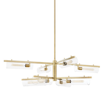 Ariel Eight Light Chandelier in Aged Brass (428|H326808AGB)