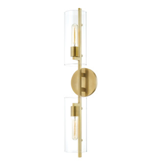 Ariel Two Light Wall Sconce in Aged Brass (428|H326102AGB)