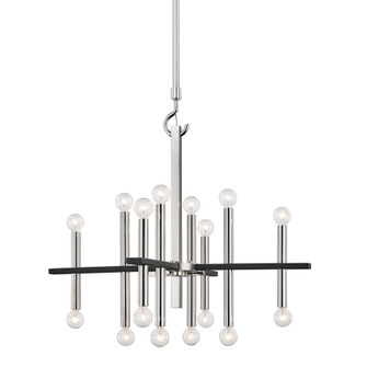 Colette 16 Light Chandelier in Polished Nickel/Black (428|H296816PNBK)