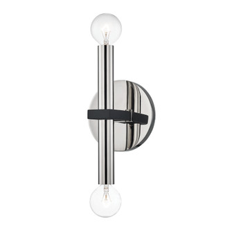 Colette Two Light Wall Sconce in Polished Nickel/Black (428|H296102PNBK)