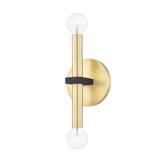 Colette Two Light Wall Sconce in Aged Brass (428|H296102AGBBK)
