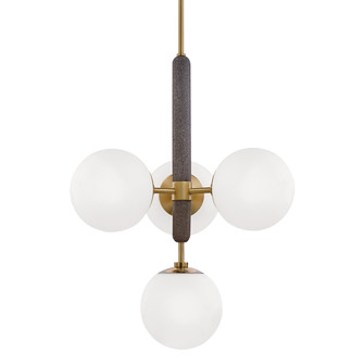 Brielle Four Light Chandelier in Aged Brass (428|H289804AGB)