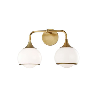 Reese Two Light Bath and Vanity in Aged Brass (428|H281302AGB)