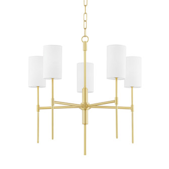 Olivia Five Light Chandelier in Aged Brass (428|H223805AGB)