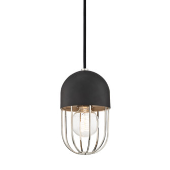 Haley One Light Pendant in Polished Nickel/Black (428|H145701PNBK)