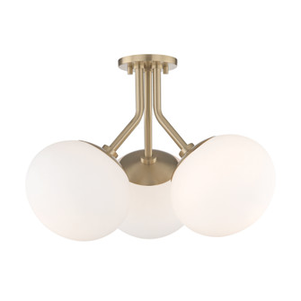 Estee Three Light Semi Flush Mount in Aged Brass (428|H134603AGB)