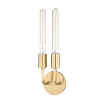 Ava Two Light Wall Sconce in Aged Brass (428|H109102AGB)