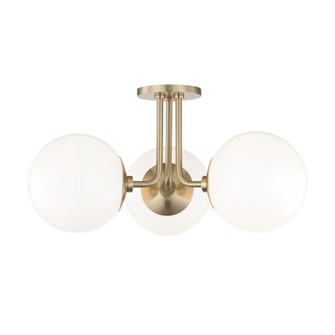 Stella Three Light Semi Flush Mount in Aged Brass (428|H105603AGB)