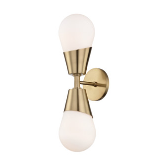 Cora Two Light Wall Sconce in Aged Brass (428|H101102AGB)