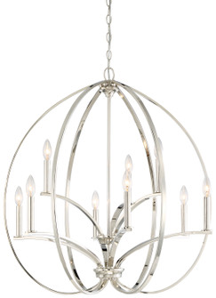 Tilbury Nine Light Chandelier in Polished Nickel (7|4989613)