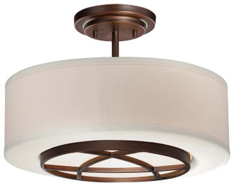 City Club Three Light Semi Flush Mount in Dark Brushed Bronze (Painted) (7|4951267B)