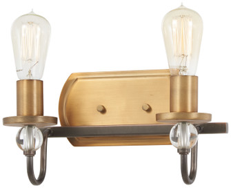 Safra Two Light Bath in Harvard Court Bronze w/Natural Brushed Brass (7|4722113)