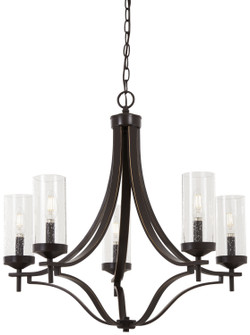 Elyton Five Light Chandelier in Downton Bronze With Gold Highl (7|4655579)