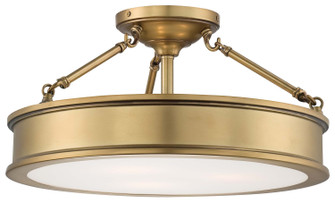 Harbour Point Three Light Semi Flush Mount in Liberty Gold (7|4177249)