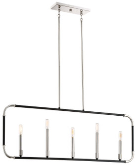 Liege Five Light Island Pendant in Coal W/Polished Nickel Highlig (7|4065572)
