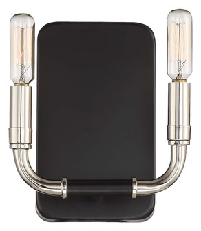 Liege Two Light Wall Sconce in Coal W/Polished Nickel Highlig (7|4062572)