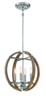 Country Estates Four Light Pendant in Brush Nickel (7|4012280)