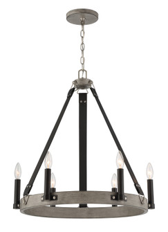 Rawson Ridge Six Light Chandelier in Aged Silverwood And Coal (7|3876693)